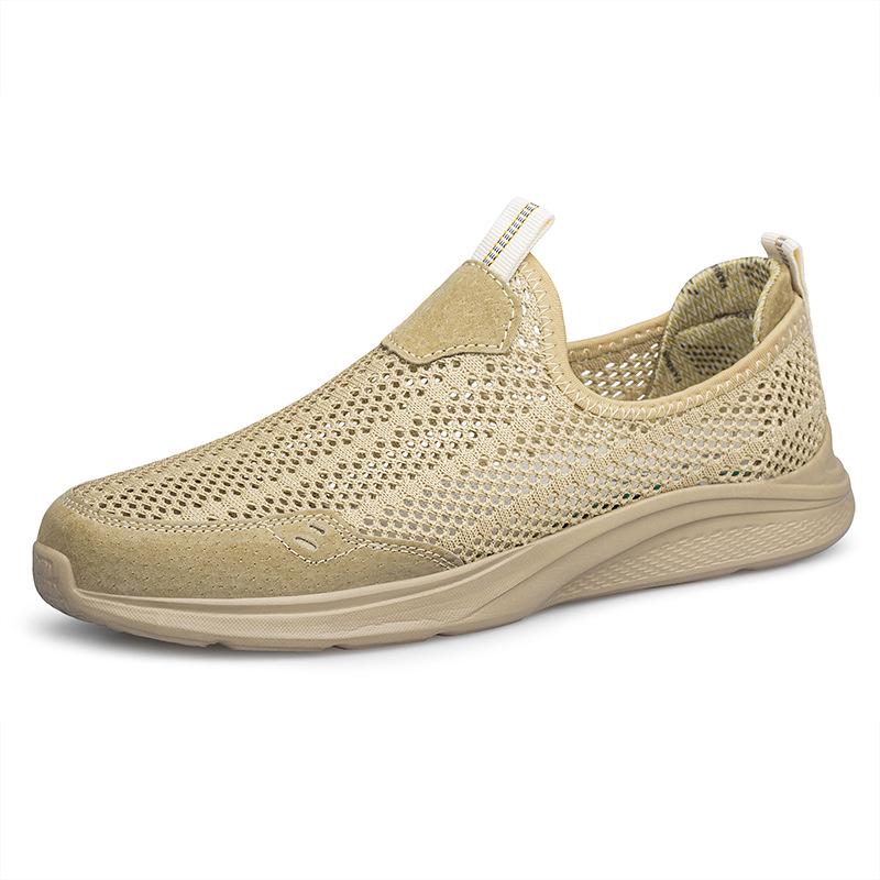 Men s Black Flyknit Breathable Slip-on Running Shoes 40