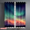 Aurora Mountain Scenery Print Drapes Room Darkening Window Curtains for Home Decor,Rod Pocket Blackout Curtains Bedroom
