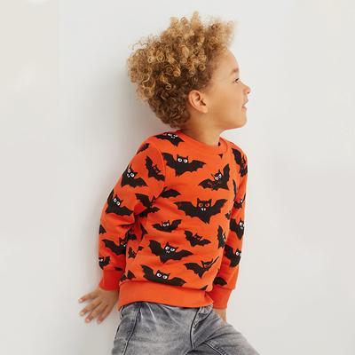 Children's Autumn Halloween Knitted Cotton Round Neck Sweatshirt
