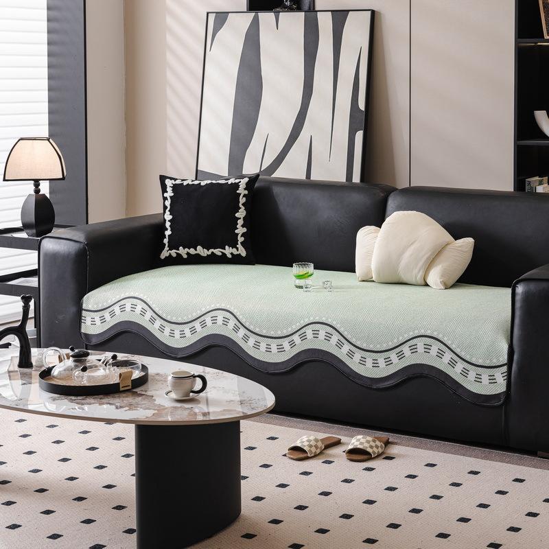 Summer Special-Shaped Ice Silk Sofa Cushion  New Irregular Straight Row Leather Sofa Mat Seat Cushion Non-Slip Cover Cloth Towel