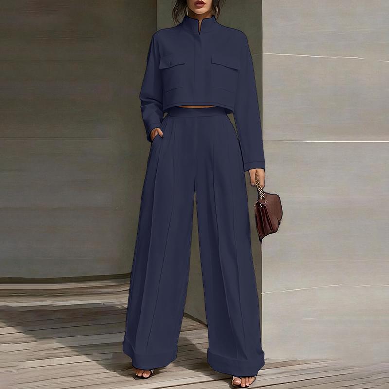 ZANZEA Lässiges zweiteiliges Anzug-Set für Damen mit langärmeliger Bluse und Hose