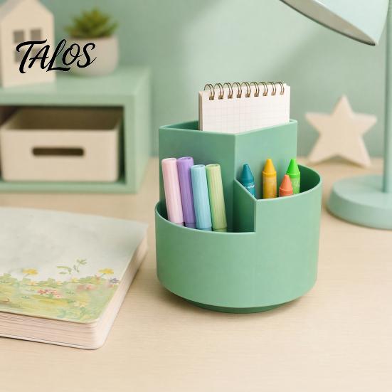 360 Degree Rotating Pen Holder, Large Capacity Multi-compartment Pen Holder, Desktop Organizer for Office School Home Storage