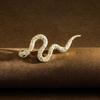 2024 High-End Rhinestone Snake Brooch for Women: Light Luxury Suit Accessory, Anti-Exposure Design