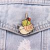 Cute Snail Frog Hard Enamel Pin Brooch Froggy Friends Traveler Badge Accessories Gift