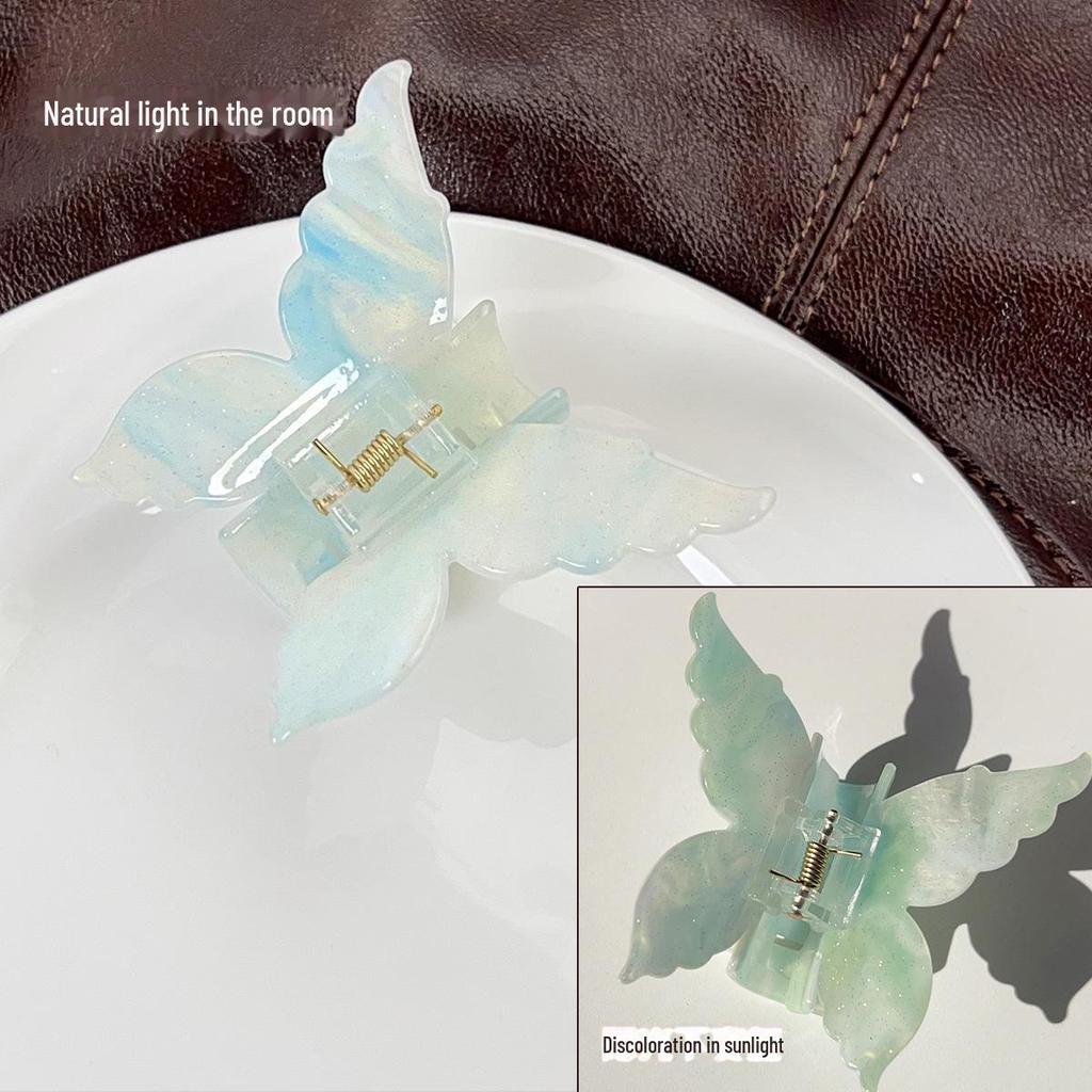 Elegante Pinza para el Cabello de Mariposa que Cambia de Color para Mujer - Dulce Pinza Tiburón de Estilo Coreano