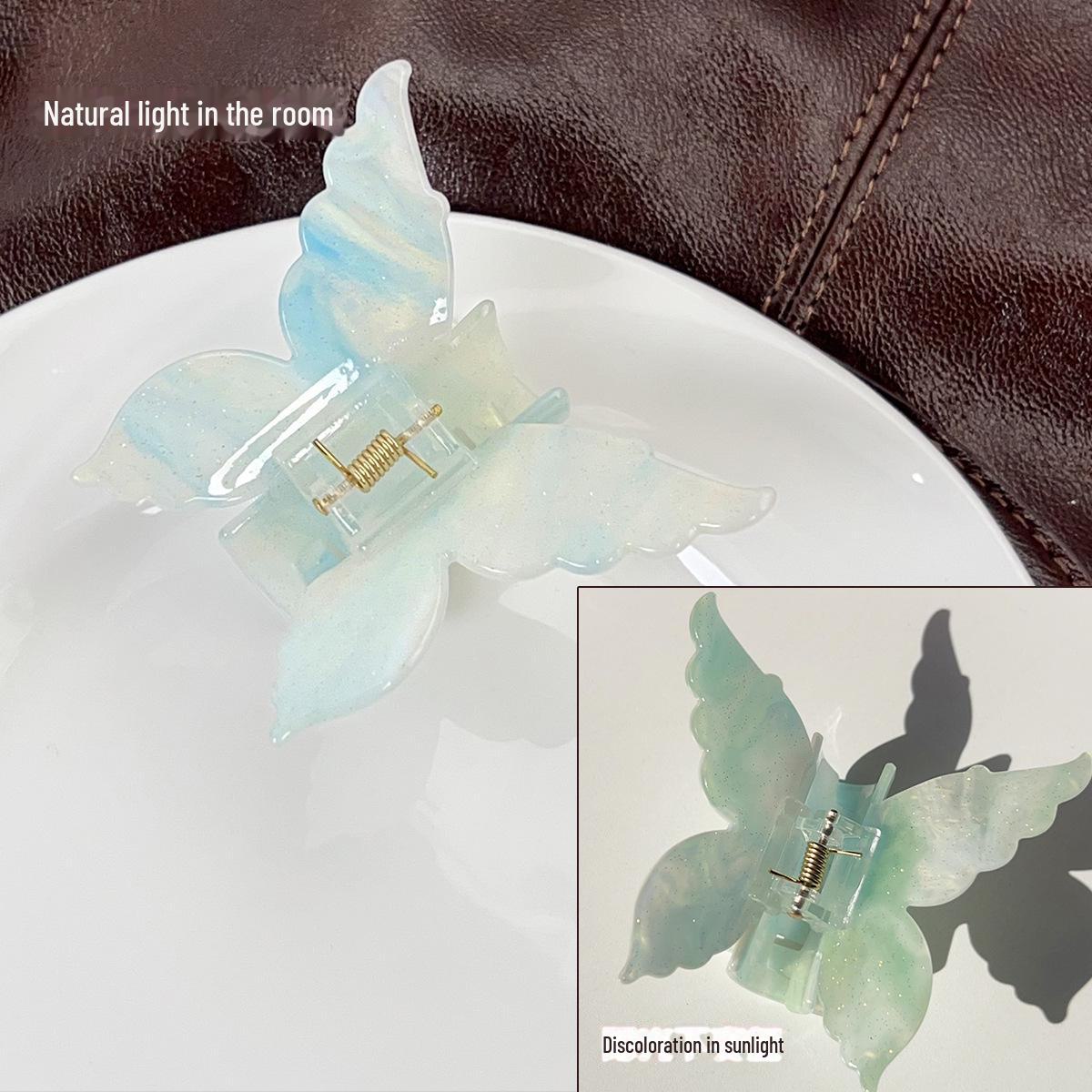 

Шикарная заколка для волос в виде бабочки, меняющей цвет, для женщин - заколка в виде милой акулы в корейском стиле Manufacturer Direct Sale