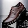 Large size men's shoes autumn men's single shoes business dress leather shoes trendy lace-up shallow mouth cowhide Doudou shoes