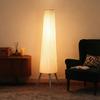 Dimmable Tripod Floor Lamp with Foot Switch, Nordic Standing Lamp with Fabric Shade, 153cm, White and Grey