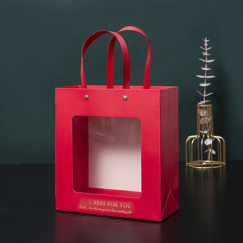 

Однотонная прозрачная упаковка с окошком Пустая коробка Ручная выдвижная подарочная сумка Коробки для подарков к Международному женскому дню 18x18x9cm 10pcs