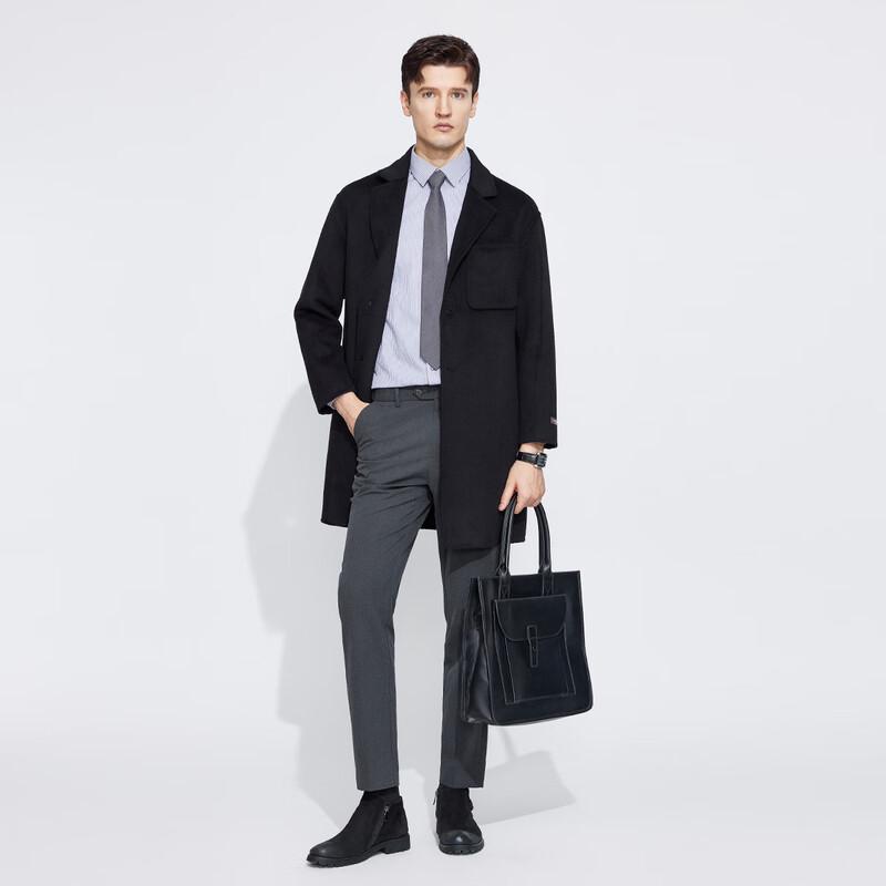 LANDUO Men's Mid-Length Wool Blend Winter Overcoat