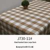 Plaid Cotton Linen Tablecloth and Cushion Fabric Set
