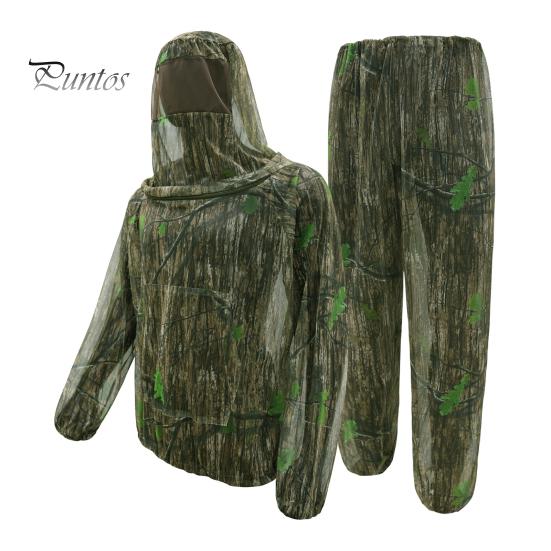 Camouflage Insektenanzug Mückenschutz für Herren Damen, Schutzkleidung Jacke und Hose, Garten Schädlingsschutz Kleidung mit Netzhaube Outdoor Camping Angeln Erwachsene