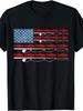 Men's USA Flag Fishing T-Shirt - Patriotic Salmon Rod, Casual Round Neck Tee Suitable for - Outdoor