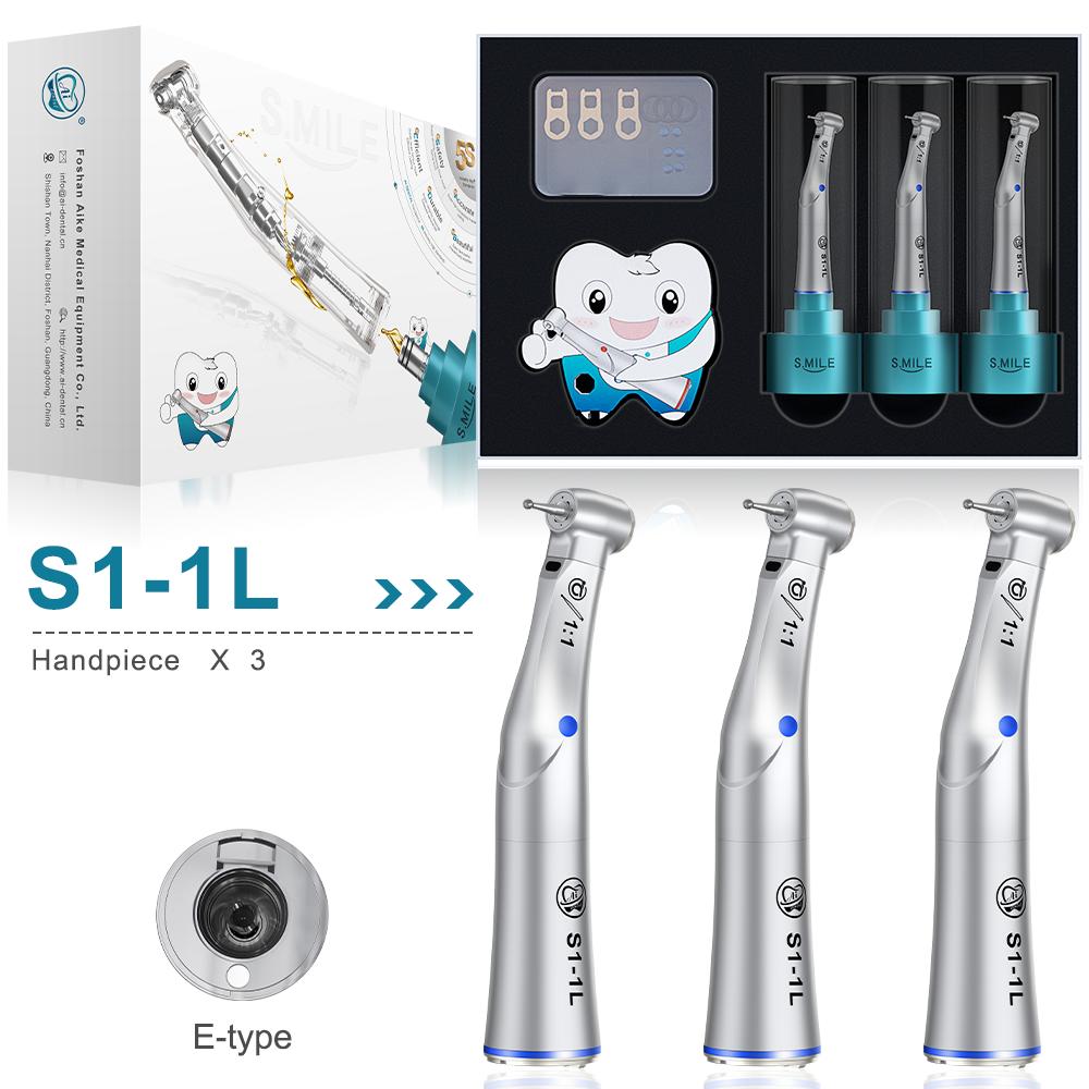 AI DENTAL Nouvelle pièce à main basse vitesse série Smile avec système de verrouillage à engrenage central 1:5/1:1/1:4.2/4:1/20:1 contre-angle d'eau intérieur