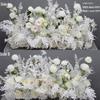 Large Wedding Aisle Runner with Silk Eucalyptus Flowers