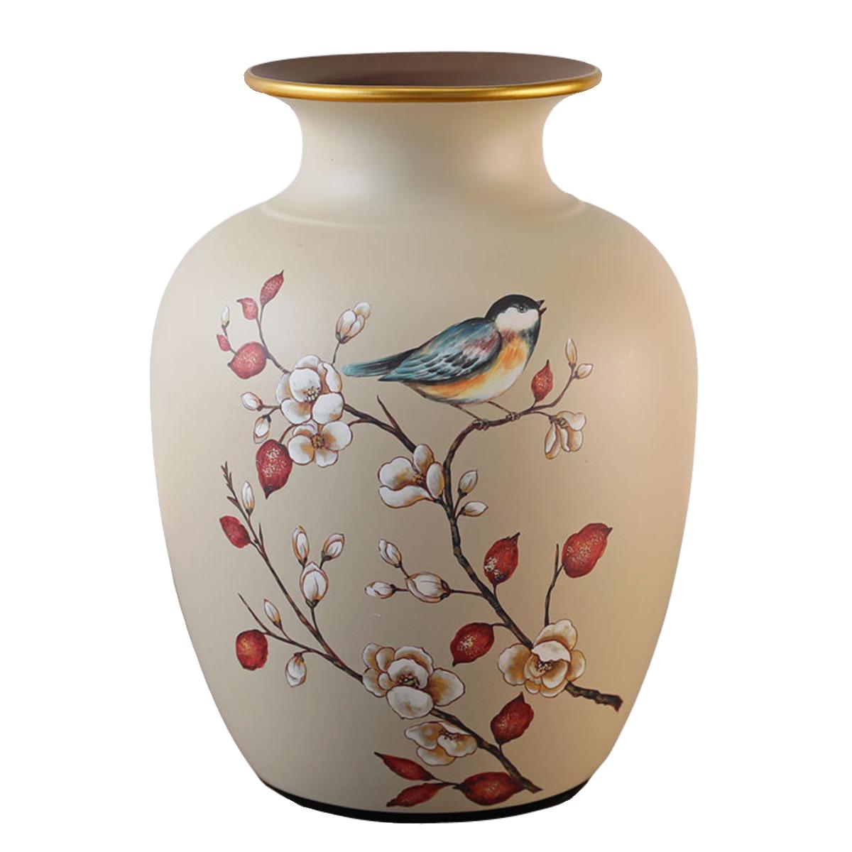 Керамическая ваза в американском стиле Ретро настольная ваза Декоративная ваза Декор для гостиной и прихожей Ручная роспись по керамике