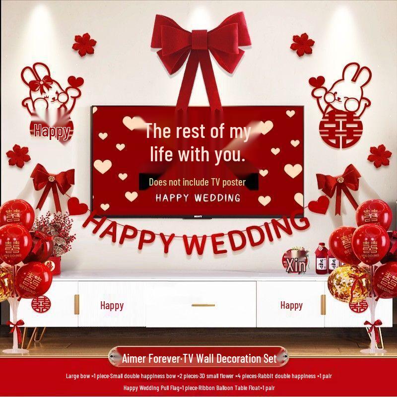 Wedding Room TV Wall Decor Set