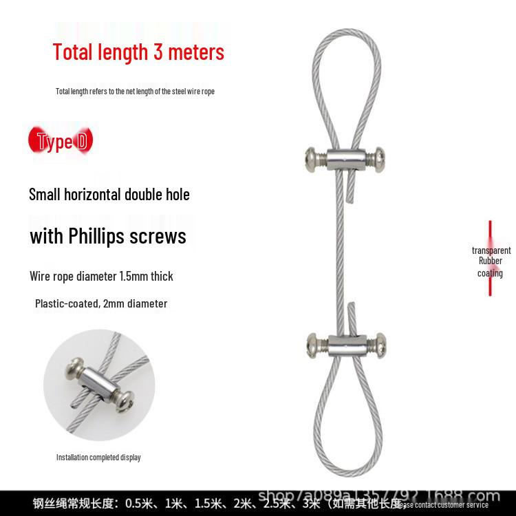 Adjustable Steel Wire Rope Lock for Hanging Lamps - Fastener Accessories and Buckles