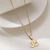 304 Stainless Steel OM Symbol Round Pendant Necklace - Women's European American Fashion Yoga Clavicle Chain