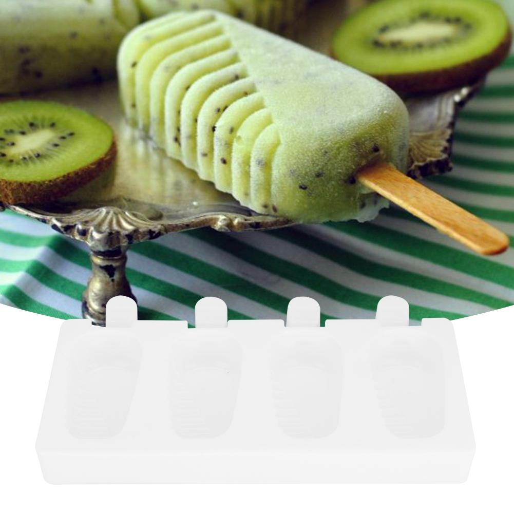 Rectangular Silicone Ice Cream Molds Set Homemade Ice Cream Maker Kitchen DIY Tool