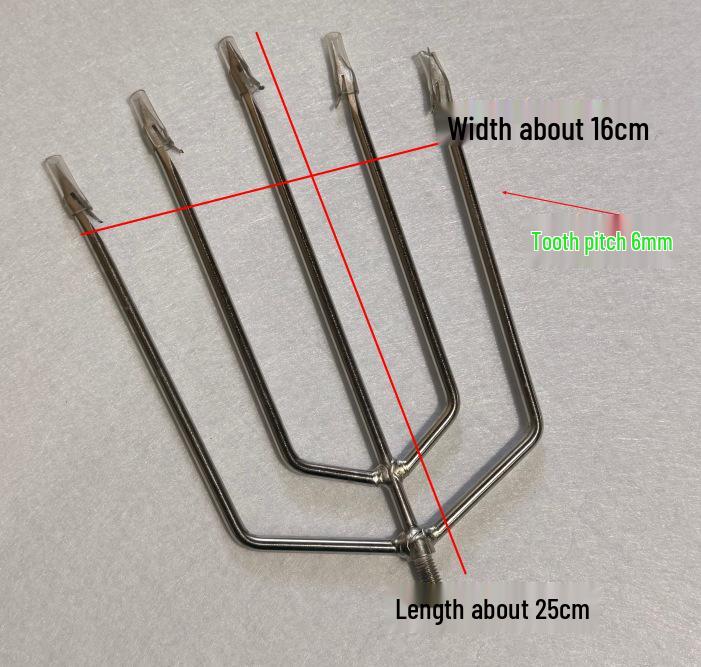 Stainless Steel Multi-functional Barbed Fish Spear Head - Handmade Flat Fork Lantern Design