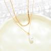 Irregular Pearl Pendant Layered Necklace Fashionable Gold Choker Women Elegant Multi-layer Jewelry