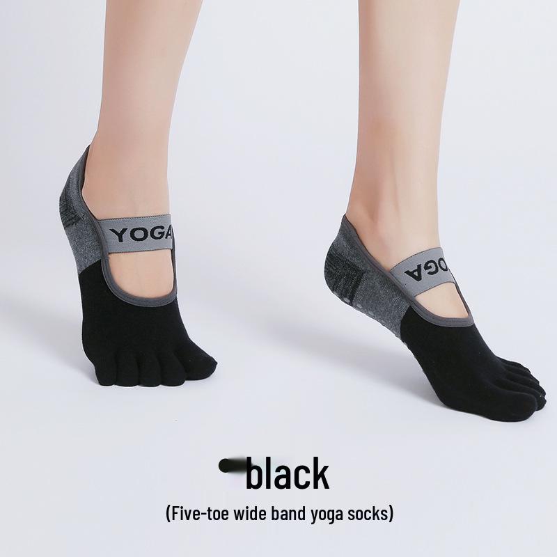 

Women s Non-Slip Five-Toe Yoga and Pilates Socks One Size чорний