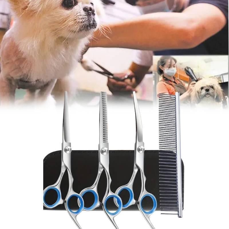 Professional 6 Inch Pet Grooming Scissors Set With Stainless Steel Tools And Accessories