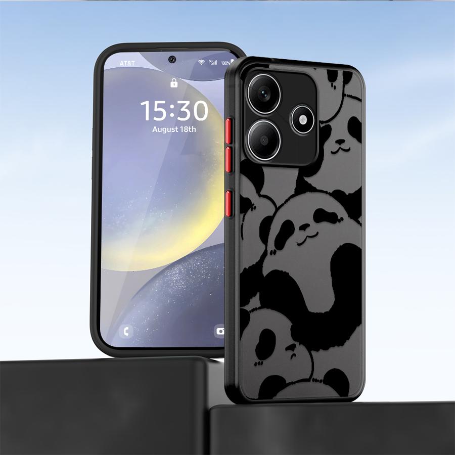 Case for Xiaomi Redmi Note 14 14C 12 9S A4 13C 13 Pro Plus 11 10 Funda Back Phone Cover Cute Panda Funny