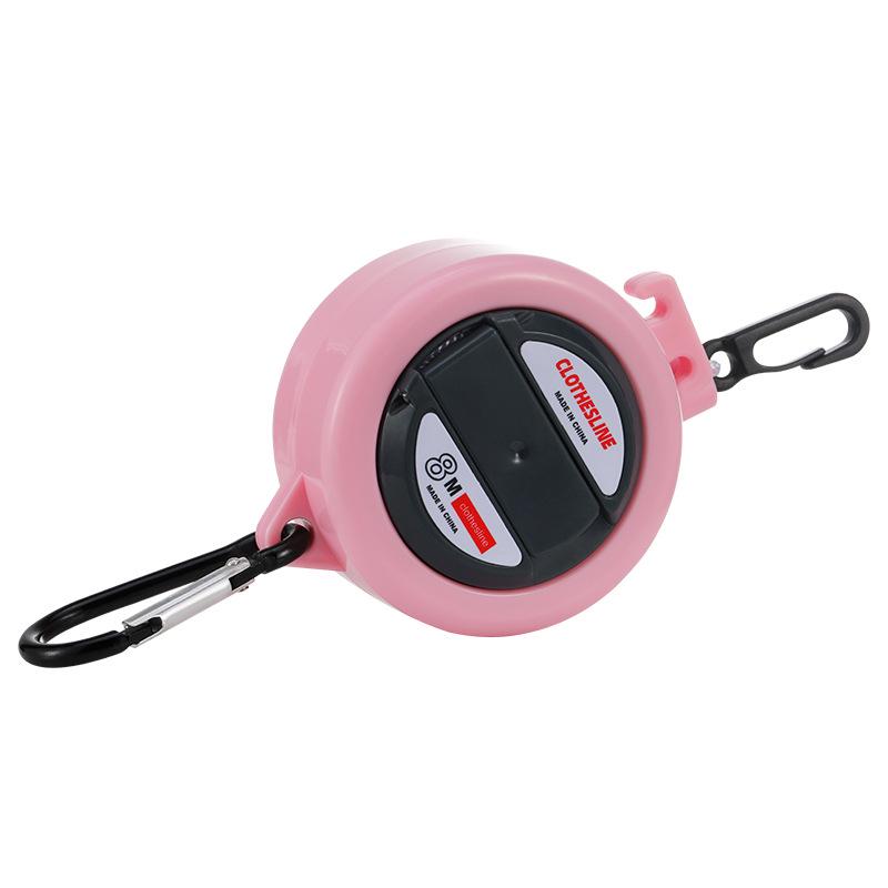 Windproof Retractable Hand-Crank Clothesline: Portable, Punch-Free, Anti-Slip for Travel & Hotels