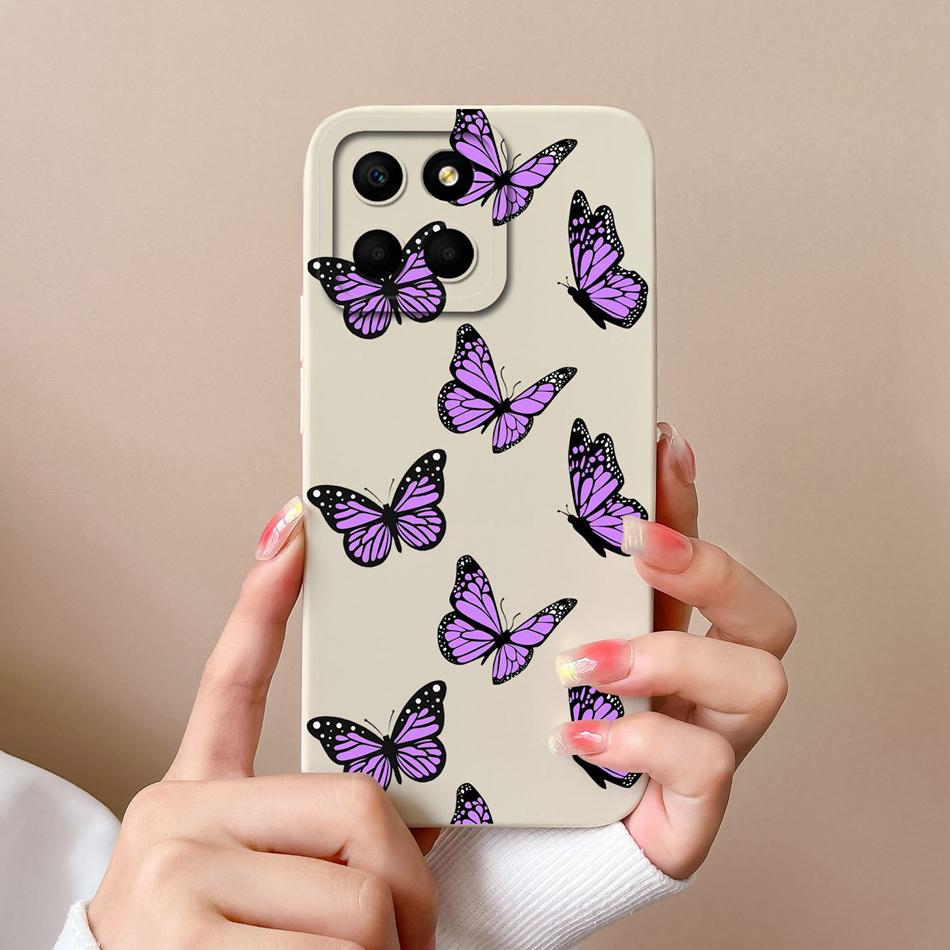 For Huawei Honor X6 X6S X6A Plus Phone Case Butterfly Heart Liquid Silicone Camera Protection Back Cover For Honor X 6 Funda