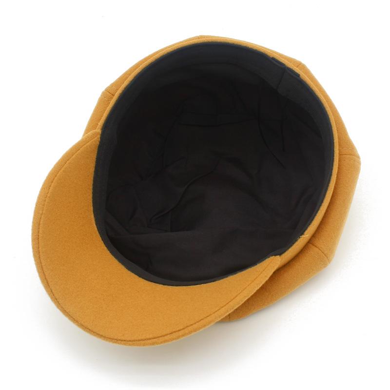 Popular Versatile Beret Autumn and Winter Solid Color Fashion Newsboy Hat Trend Painter Hat Retro Octagonal Hat