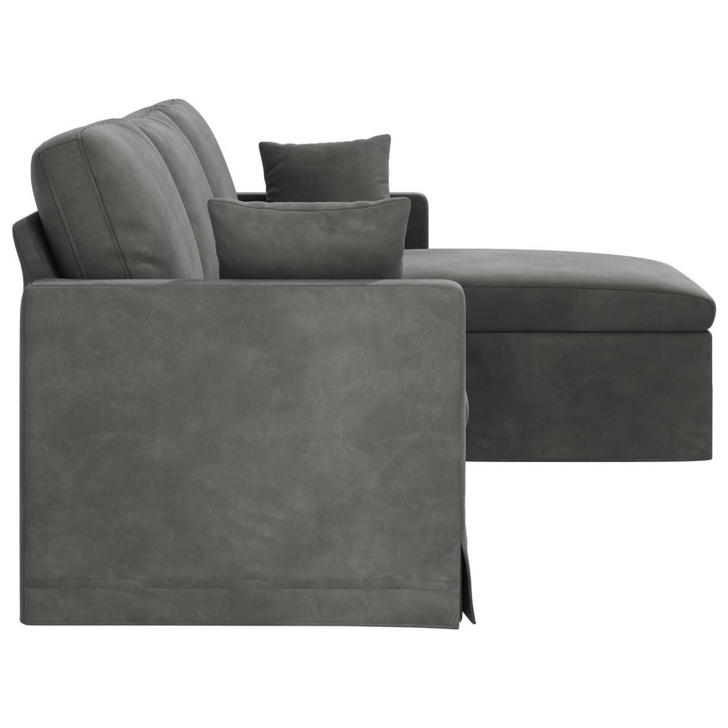 Sofa Dark Grey 228 x 134 x 80 cm Velvet