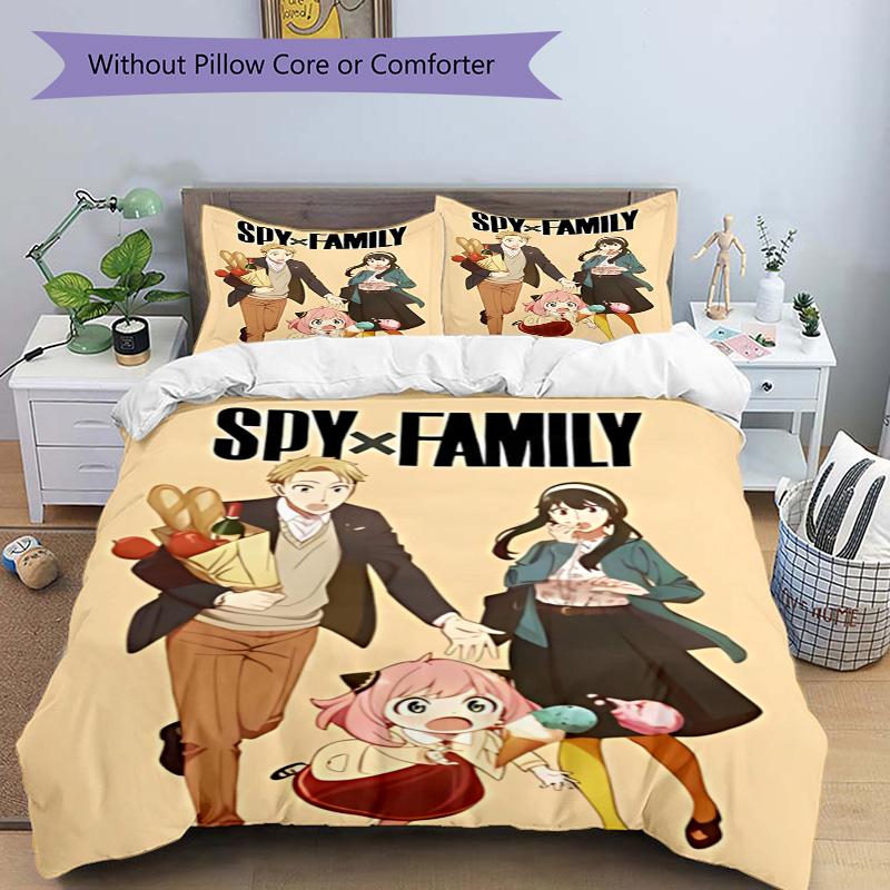 Spy Family Adventure Print 3Pcs Bedding Setduvet Cover With 2 Bedropillowcase Home Birthday Gift