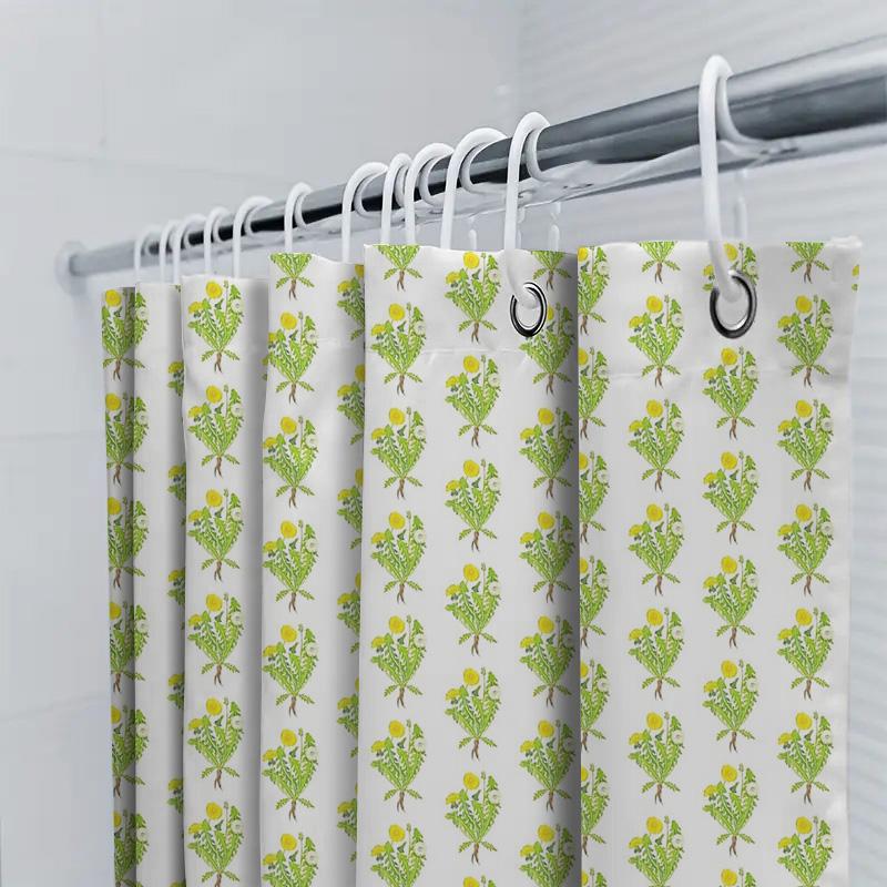 Floral Shower Curtain Botanical Greenery Pattern Bathroom Decor Nature Inspired Washable Fabric Backdrop