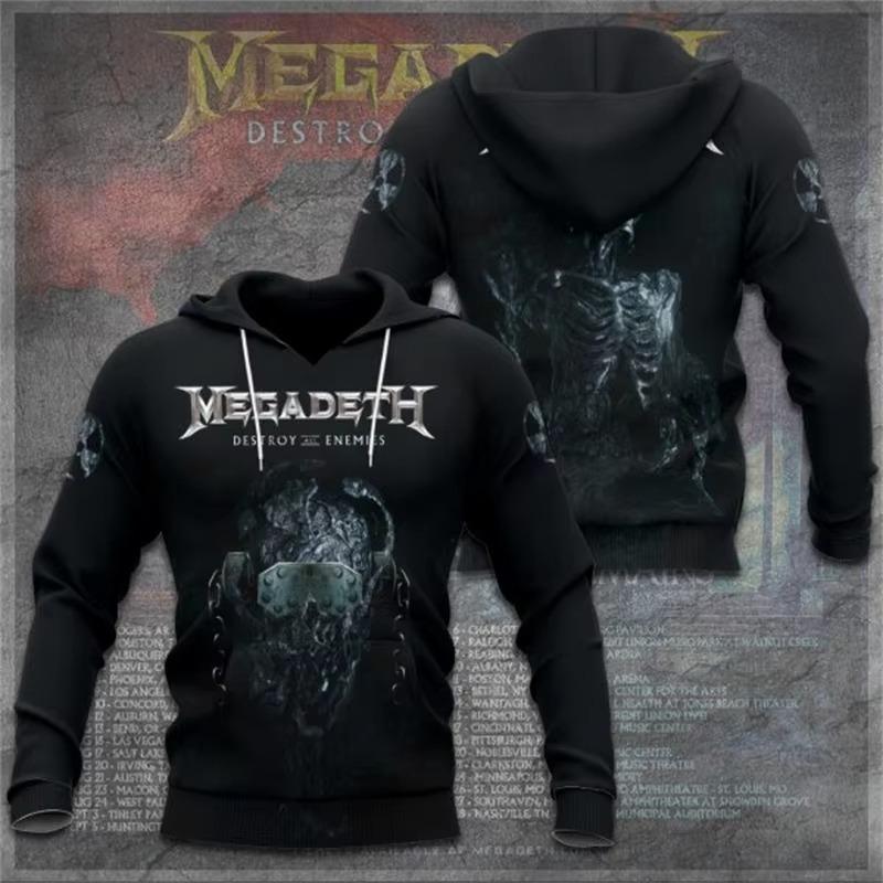 Rock Band Megadeth Hanorace cu Imprimeu 3D Bărbați Femei Modă Retro y2k Hanorac Grafic Hanorac Îmbrăcăminte Bărbați Trening Bărbați Cadou Fan
