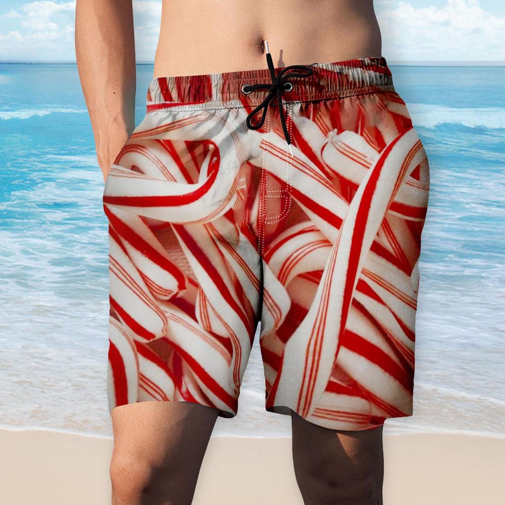 Pánské potravinové realistické 3D potištěné letní šortky Plážové šortky Plážové plavky