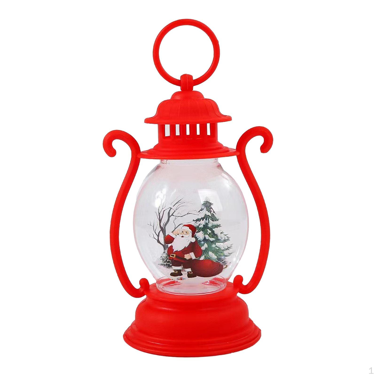 

Christmas Lantern Night Lamp Atmosphere Kids Xmas Table Nightlight for Living Room Red Santa Claus