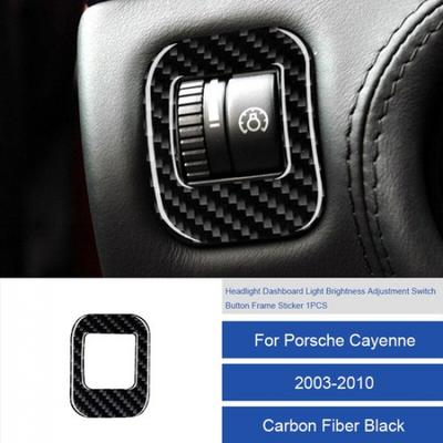 Carbon Fiber Headlight Brightness Adjust Switch Cover For Porsche Cayenne 03-10