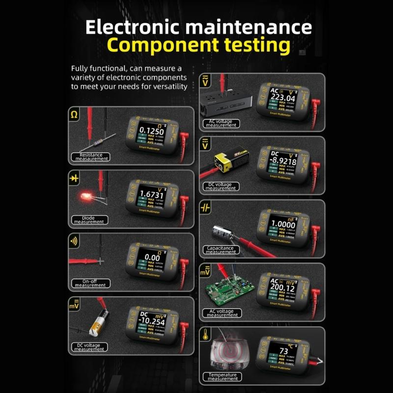 Real Time Waveform Recording Multimeter Temperature Resistance Voltage Continuity Tester High Precisions Multitester