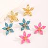 Trendy Multicolor Flower Drop Earrings for Women – Elegant & Slimming European/American Style