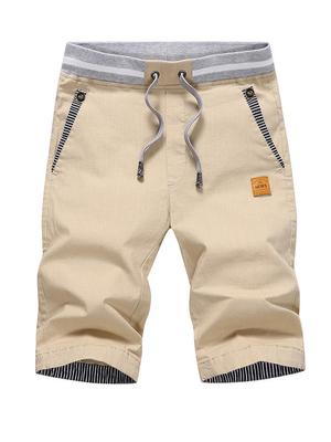 Men's Cotton Linen Breathable Workwear Shorts - Casual Summer Five-Point Mid-Length Beach Pants