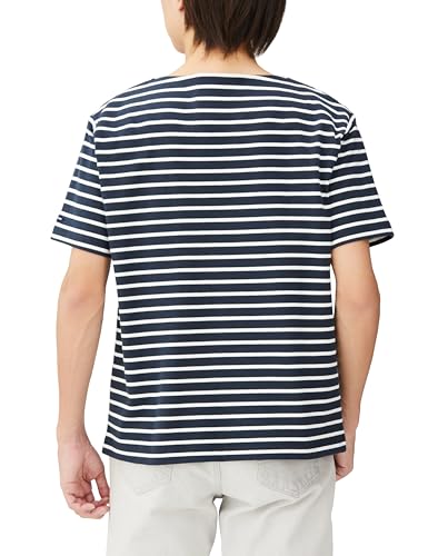 Helly Hansen S/S HH Marine Border Tee in Deep Navy/Off White