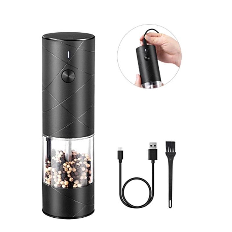 2025 NEW Electric Grinder Pepper Seasonings Spices Grain Mill Salt Shaker LED Light É Modes Kitchen Cooking Tool 1pc