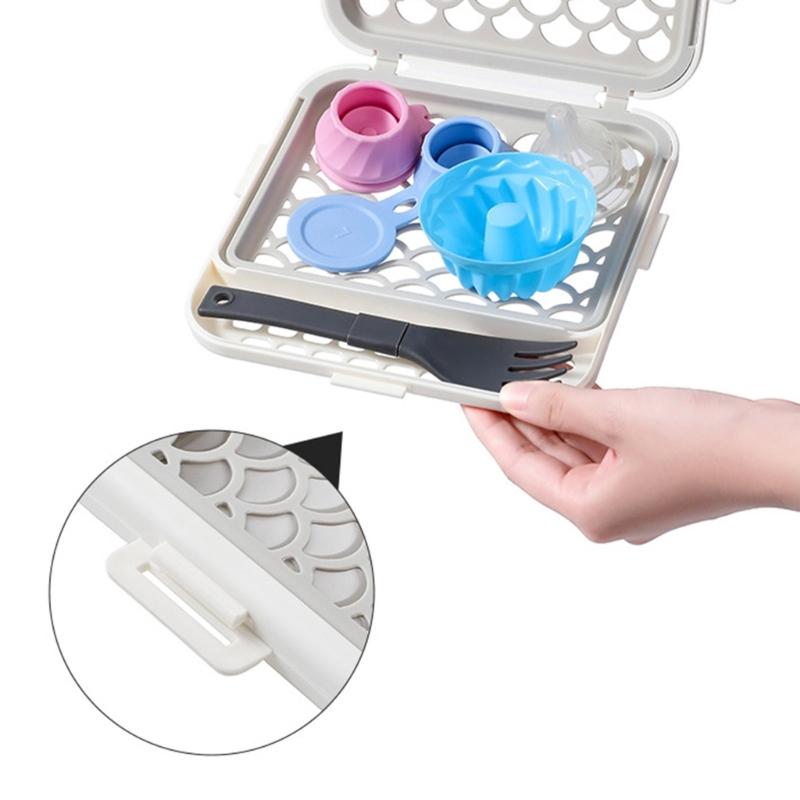 Dishwasher Organizers With Elastic Meshes for Kitchen Tool Cutlery Cups Safe Silicone Construction Quick Drying