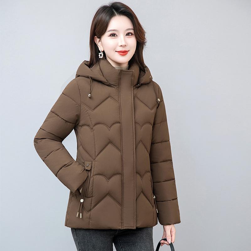 

Middle-aged and Elderly Temperament Hooded Cotton-padded Jacket Female Short New Plus Size Autumn and Winter Grandma Warm Loose Cotton-padded Jacket 6XL