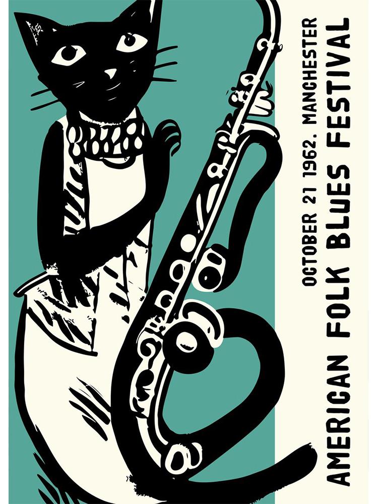 

Американский фолк-блюз-джазовый фестиваль, холст, картина, абстрактный настенный художественный постер и принт для гостиной, украшение дома, картина 21x30cm No Frame