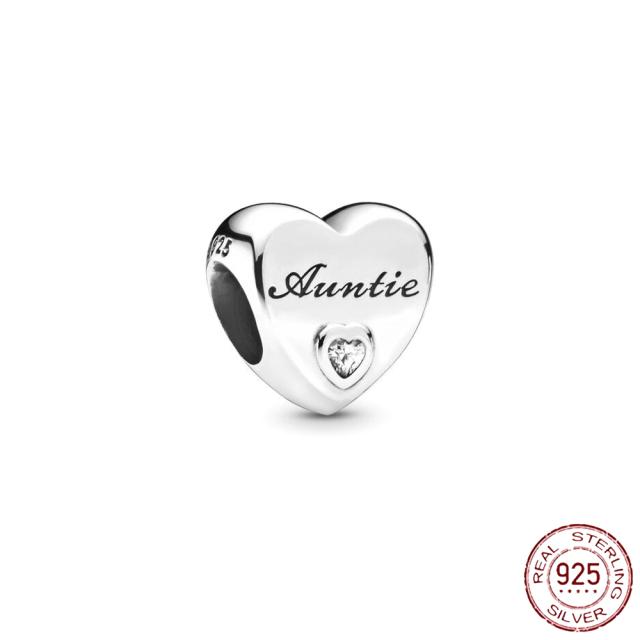 New 925 Sterling Silver Birthstone Heart Pendant Letter Series Bead Fit Original Fashion Charms Bracelet Women Jewelry Diy Gift