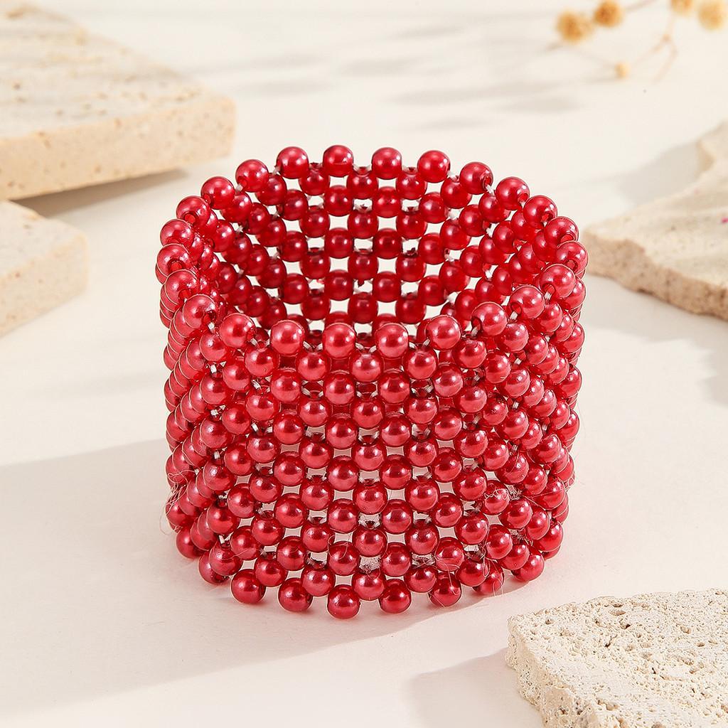 

Pearl Geometric Style Elastic Bracelet For Women Handmade Jewelry Fashion