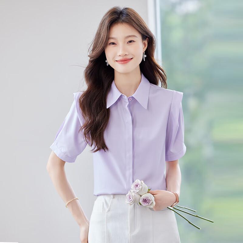 Women s Short Sleeve Lapel Blouse S